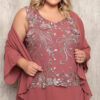 Vestido Festa Detalhe Renda com Cardigã Plus Size