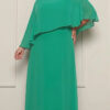 Vestido Festa com Capa Bordada à Mão Plus Size