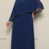 Vestido Festa com Capa Bordada à Mão Plus Size