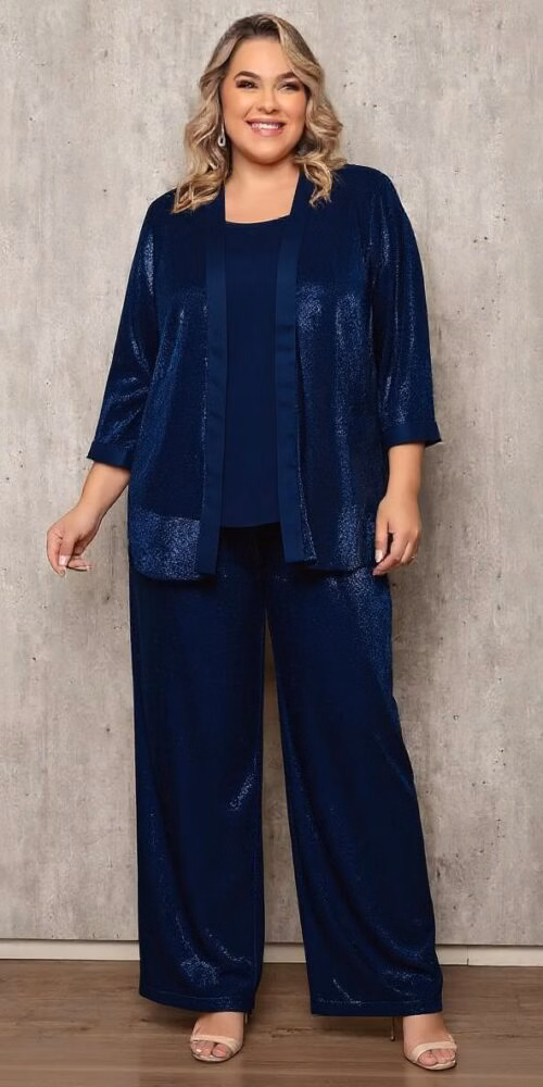 Conjunto Festa 3 peças em Lurex Plus Size