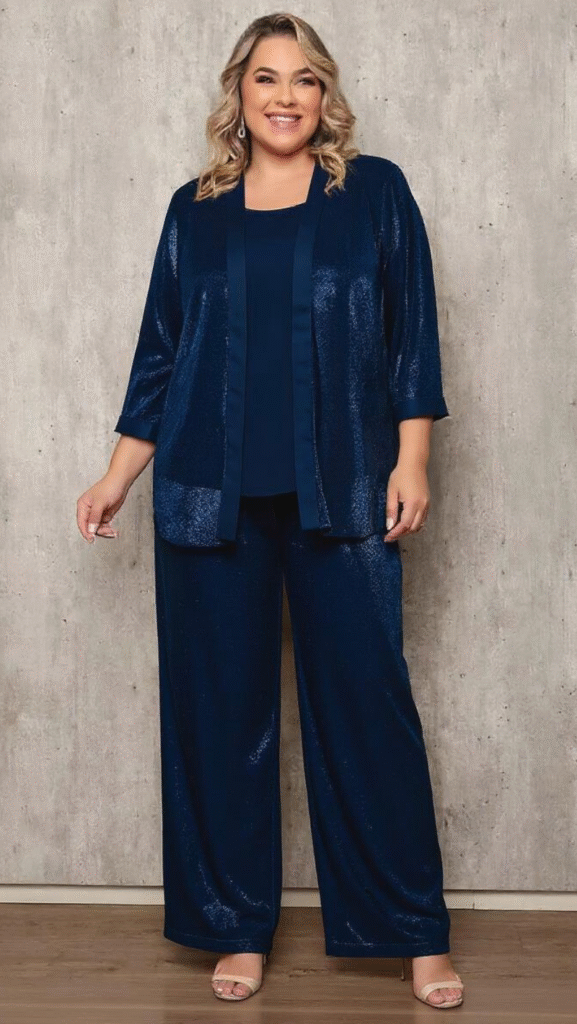 Conjunto Festa Plus Size 3 peças em Lurex - Moda Maior