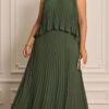 Vestido Festa Longo Plissado Plus Size