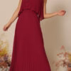 Vestido Festa Longo Plissado Plus Size