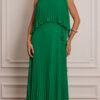 Vestido Festa Longo Plissado Plus Size