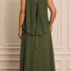 Vestido Festa Longo Plissado Plus Size