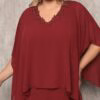 Vestido Festa Capa Longa Bordada Plus Size