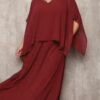 Vestido Festa Capa Longa Bordada Plus Size