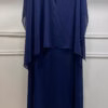 Vestido Festa Capa Longa Bordada Plus Size