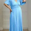Vestido Festa Mangas Sino Plus Size
