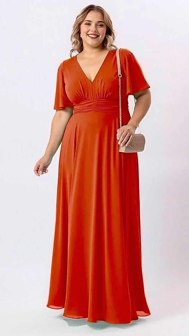 Vestido Festa Mangas Sino Plus Size