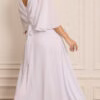 Vestido Noiva com Capa Drapeada Plus Size