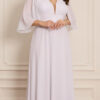 Vestido Noiva com Capa Drapeada Plus Size