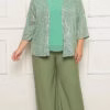 Twint Set com Cardigã em Paetês Plus Size