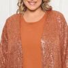 Twint Set com Cardigã em Paetês Plus Size