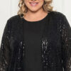 Twint Set com Cardigã em Paetês Plus Size