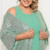 Twint Set com Cardigã em Paetês Plus Size