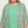 Twint Set com Cardigã em Paetês Plus Size