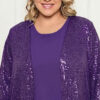 Twint Set com Cardigã em Paetês Plus Size