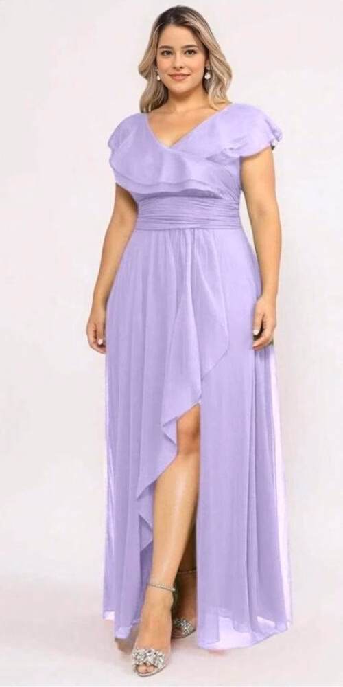 Vestido Festa Tule Babados Plus Size