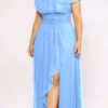 Vestido Festa Tule Babados Plus Size