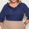 Blusa Babados em Crepe Plus Size