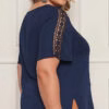 Blusa Crepe com Detalhe Renda Plus Size