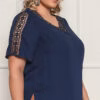 Blusa Crepe com Detalhe Renda Plus Size