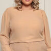 Blusa Manga Longa Crepe Plus Size