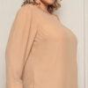 Blusa Manga Longa Crepe Plus Size