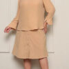 Blusa Manga Longa Crepe Plus Size