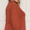 Camisa Plus Size Manga Longa em Crepe