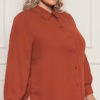 Camisa Plus Size Manga Longa em Crepe