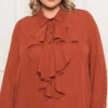 Camisa Crepe com Jabour Plus Size