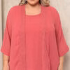 Conjunto 3 peças Bordado Manual Plus Size