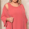Conjunto 3 peças Bordado Manual Plus Size
