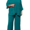 Conjunto 3 peças Bordado Manual Plus Size
