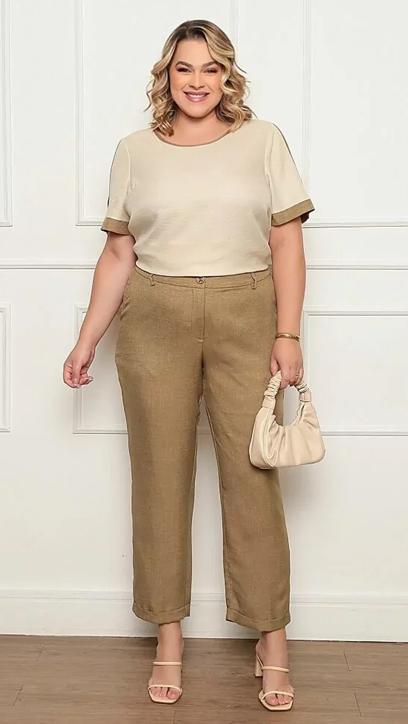 Conjunto Bicolor Plus Size