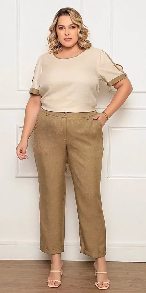 Conjunto Bicolor Plus Size
