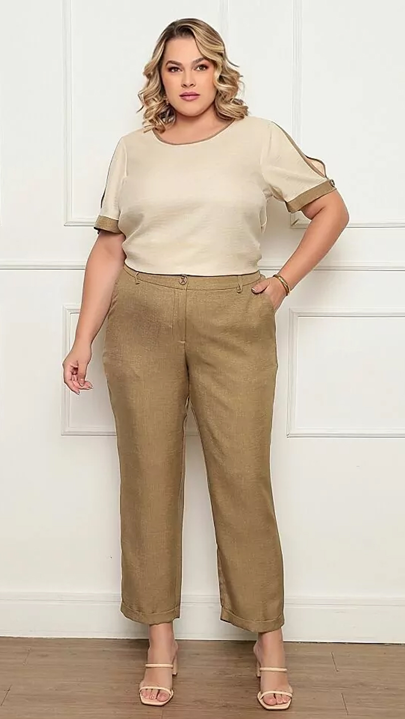 Conjunto Bicolor Plus Size