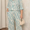 Conjunto com Camisa Crepe Jaccard Plus Size