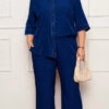 Conjunto com Camisa e Calça Pantalona Plus Size