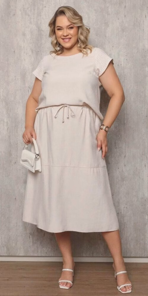 Conjunto Saia Midi Plus Size