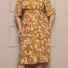 Vestido Midi Viscose Estampado Plus Size
