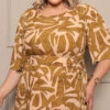 Vestido Midi Viscose Estampado Plus Size