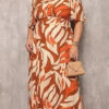 Vestido Longo Viscolinho Estampado Plus Size