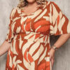 Vestido Longo Viscolinho Estampado Plus Size