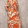 Vestido Longo Viscolinho Estampado Plus Size