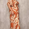 Vestido Longo Viscolinho Estampado Plus Size
