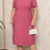 Vestido Midi Costas Lastex Plus Size