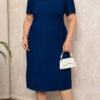 Vestido Midi Costas Lastex Plus Size